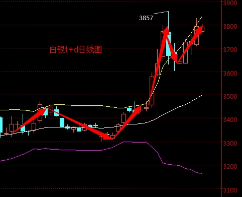 2016年5月3日白银t+d走势图