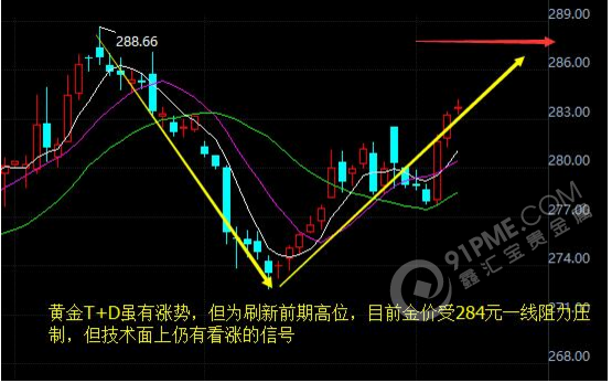 黄金TD走势图